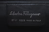 Authentic Salvatore Ferragamo Canvas Leather Shoulder Cross Body Bag Black L0496