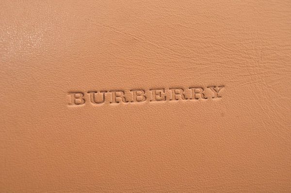 Authentic BURBERRY Vintage Leather Hand Bag Purse Beige L0497