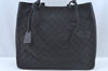 Authentic GUCCI Vintage Hand Tote Bag GG Canvas Leather Black L0498