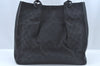 Authentic GUCCI Vintage Hand Tote Bag GG Canvas Leather Black L0498