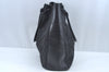 Authentic GUCCI Vintage Hand Tote Bag GG Canvas Leather Black L0498