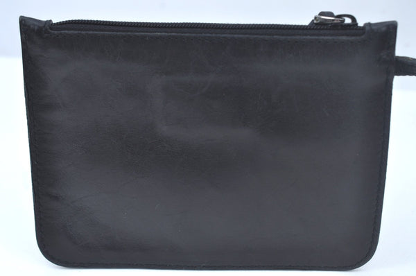 Authentic GUCCI Vintage Hand Tote Bag GG Canvas Leather Black L0498