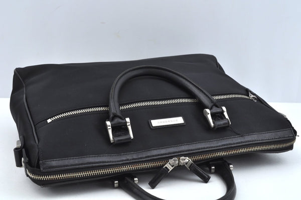 Auth BURBERRY Nylon Leather 2Way Shoulder Briefcase Business Bag Black L0499