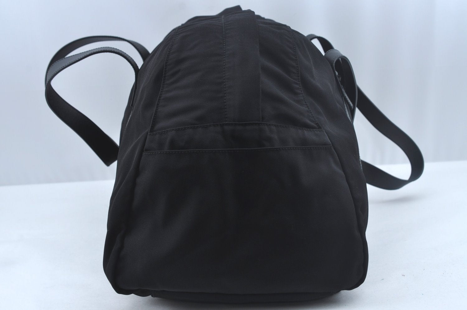 Authentic GUCCI Boston Sholuder Hand Bag Nylon Leather 0120408 Black L0500