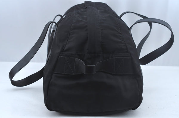 Authentic GUCCI Boston Sholuder Hand Bag Nylon Leather 0120408 Black L0500