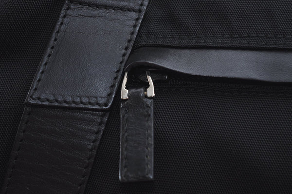 Authentic GUCCI Boston Sholuder Hand Bag Nylon Leather 0120408 Black L0500