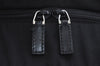 Authentic GUCCI Boston Sholuder Hand Bag Nylon Leather 0120408 Black L0500