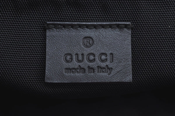 Authentic GUCCI Boston Sholuder Hand Bag Nylon Leather 0120408 Black L0500