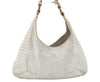 Authentic BOTTEGA VENETA Intrecciato Leather Shoulder Bag White L0501