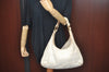 Authentic BOTTEGA VENETA Intrecciato Leather Shoulder Bag White L0501