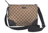 Auth GUCCI Shoulder Cross Body Bag GG Canvas Leather 114273 Brown Junk L0502