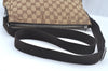 Auth GUCCI Shoulder Cross Body Bag GG Canvas Leather 114273 Brown Junk L0502