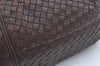 Authentic BOTTEGA VENETA Intrecciato Leather Shoulder Bag Purse Brown L0503