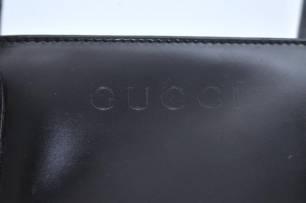 Authentic GUCCI Hand Bag Leather Black Junk L0505