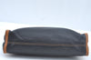Authentic CELINE Clutch Hand Bag Purse Leather Black Brown L0506