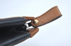 Authentic CELINE Clutch Hand Bag Purse Leather Black Brown L0506