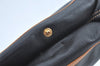 Authentic CELINE Clutch Hand Bag Purse Leather Black Brown L0506
