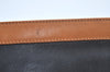 Authentic CELINE Clutch Hand Bag Purse Leather Black Brown L0506