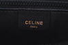 Authentic CELINE Clutch Hand Bag Purse Leather Black Brown L0506