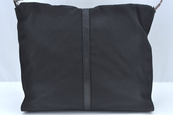Authentic GUCCI Jackie Shoulder Hand Bag Nylon Leather 0013355 Black L0507