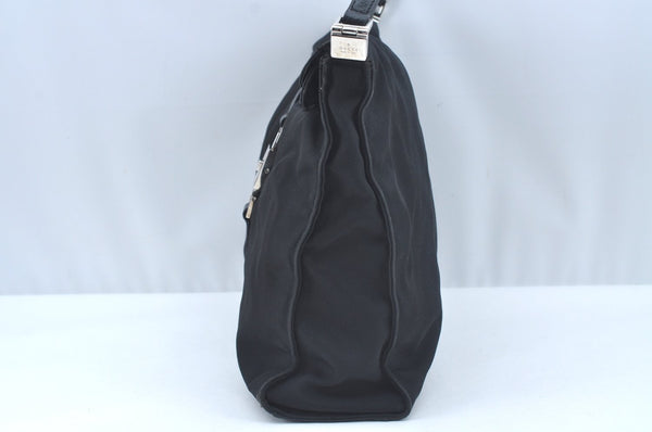 Authentic GUCCI Jackie Shoulder Hand Bag Nylon Leather 0013355 Black L0507