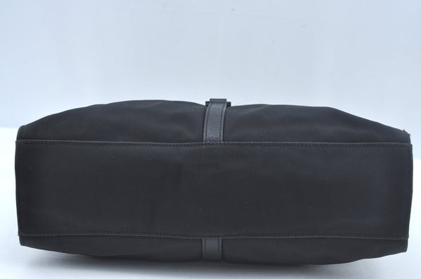 Authentic GUCCI Jackie Shoulder Hand Bag Nylon Leather 0013355 Black L0507