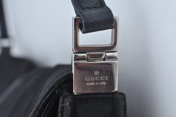 Authentic GUCCI Jackie Shoulder Hand Bag Nylon Leather 0013355 Black L0507