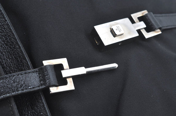 Authentic GUCCI Jackie Shoulder Hand Bag Nylon Leather 0013355 Black L0507