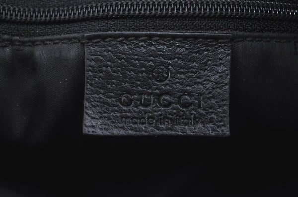 Authentic GUCCI Jackie Shoulder Hand Bag Nylon Leather 0013355 Black L0507
