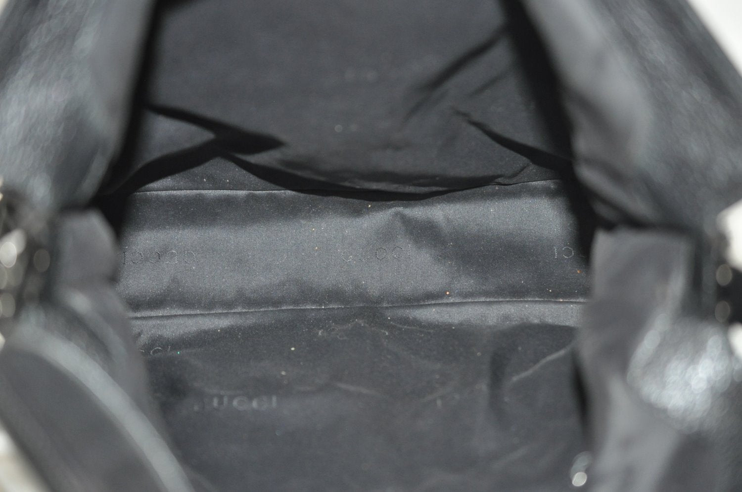 Authentic GUCCI Jackie Shoulder Hand Bag Nylon Leather 0013355 Black L0507