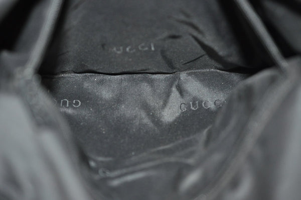 Authentic GUCCI Jackie Shoulder Hand Bag Nylon Leather 0013355 Black L0507