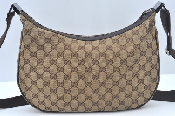 Authentic GUCCI Shoulder Cross Body Bag Purse GG Canvas Leather Brown L0510