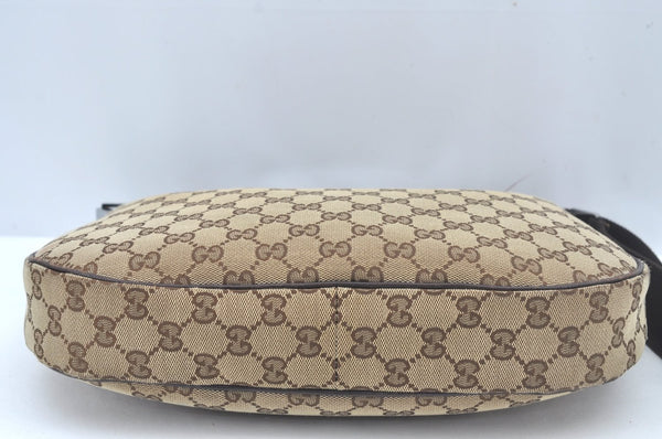 Authentic GUCCI Shoulder Cross Body Bag Purse GG Canvas Leather Brown L0510