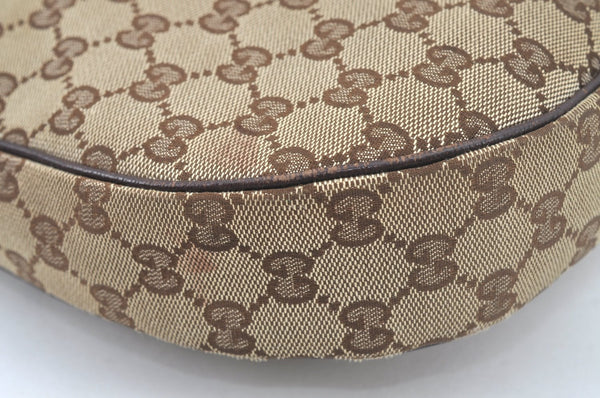 Authentic GUCCI Shoulder Cross Body Bag Purse GG Canvas Leather Brown L0510