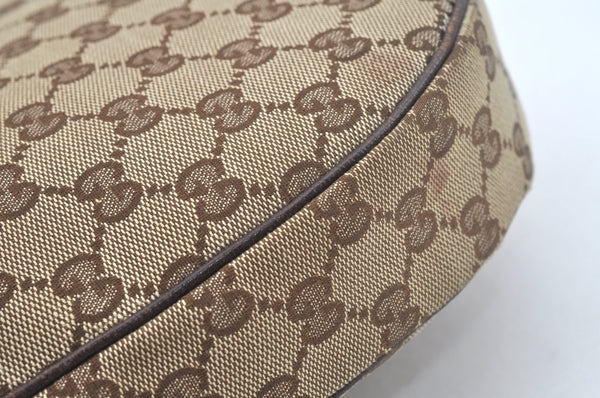 Authentic GUCCI Shoulder Cross Body Bag Purse GG Canvas Leather Brown L0510