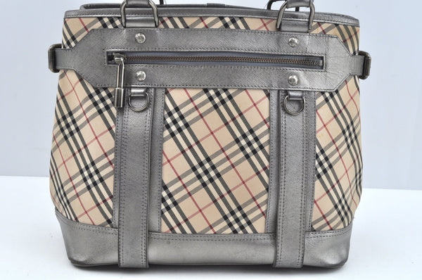 Authentic BURBERRY Nova Check Shoulder Hand Bag Purse Canvas Leather Beige L0511