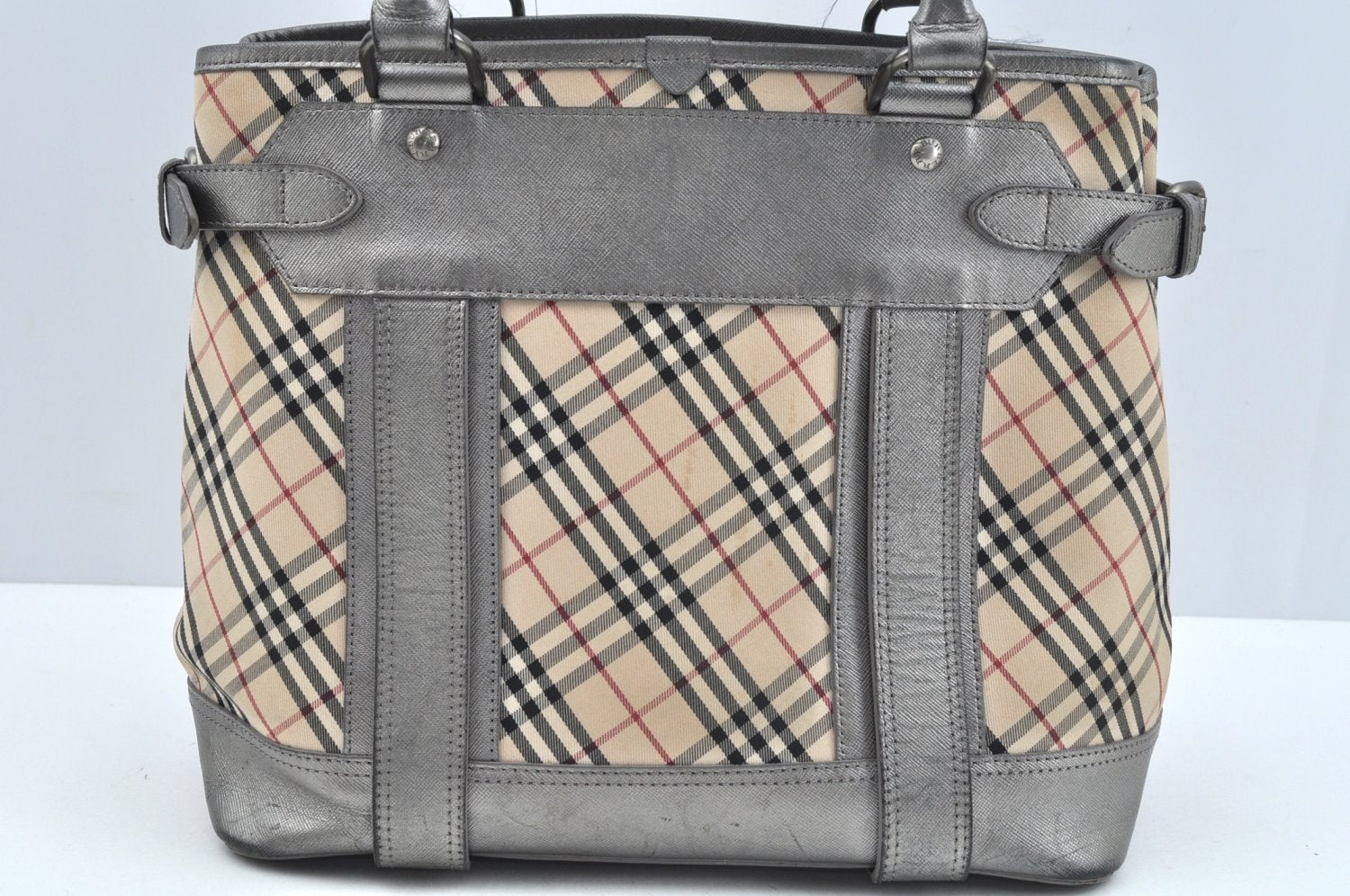 Authentic BURBERRY Nova Check Shoulder Hand Bag Purse Canvas Leather Beige L0511