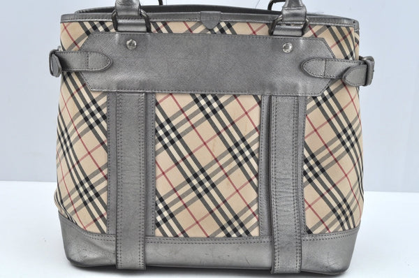 Authentic BURBERRY Nova Check Shoulder Hand Bag Purse Canvas Leather Beige L0511