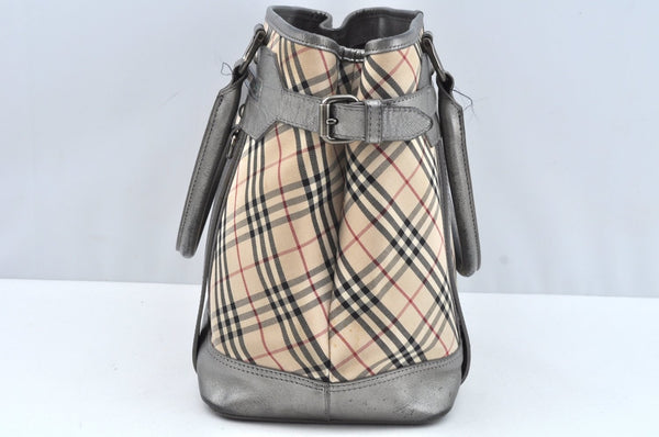 Authentic BURBERRY Nova Check Shoulder Hand Bag Purse Canvas Leather Beige L0511