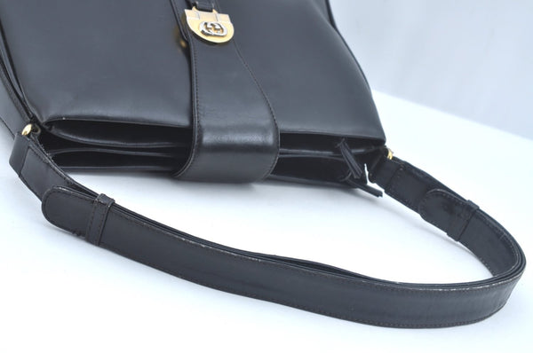 Authentic GUCCI Shoulder Cross Body Hand Bag Purse Leather Black L0512