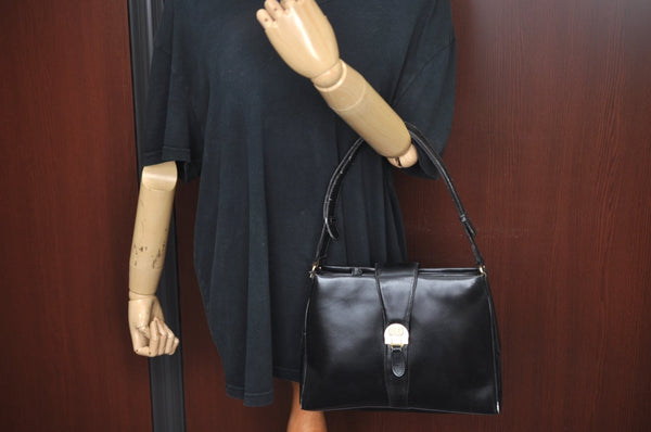 Authentic GUCCI Shoulder Cross Body Hand Bag Purse Leather Black L0512
