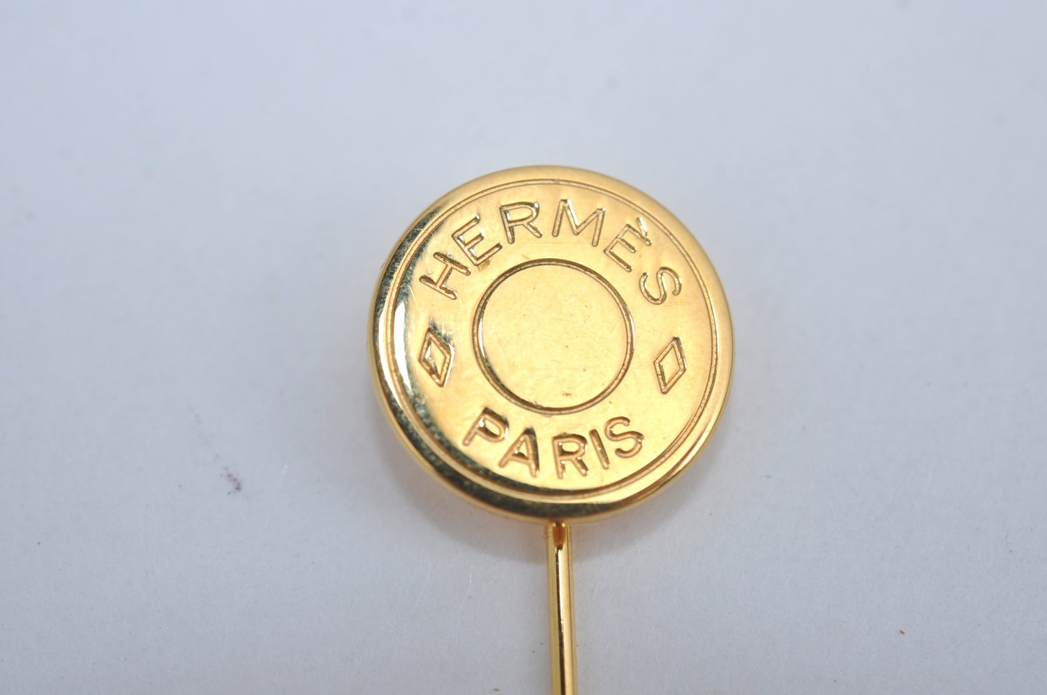 Authentic HERMES Serie Pin Brooch GP Gold Tone Accessories  L0516