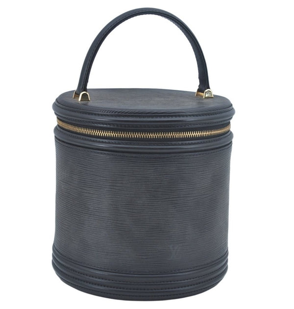 Authentic Louis Vuitton Epi Cannes Cosmetic Hand Bag Purse Black M48032 LV L0519