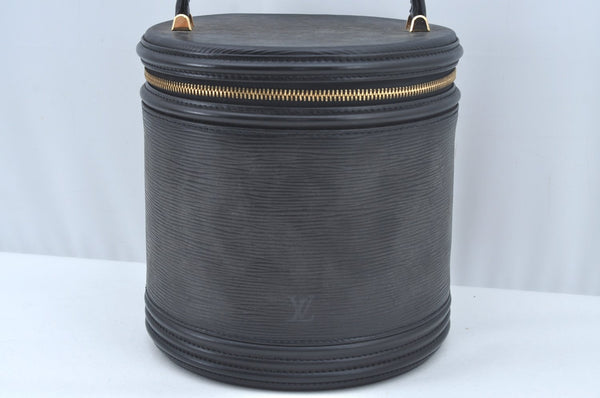 Authentic Louis Vuitton Epi Cannes Cosmetic Hand Bag Purse Black M48032 LV L0519