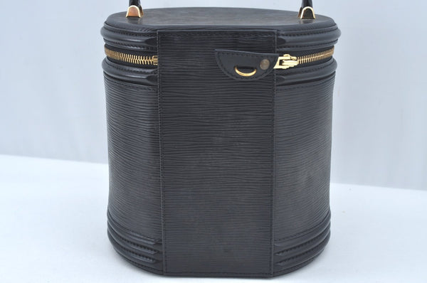 Authentic Louis Vuitton Epi Cannes Cosmetic Hand Bag Purse Black M48032 LV L0519