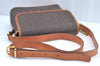 Auth CELINE Macadam Blason Shoulder Cross Body Bag PVC Leather Brown Junk L0523