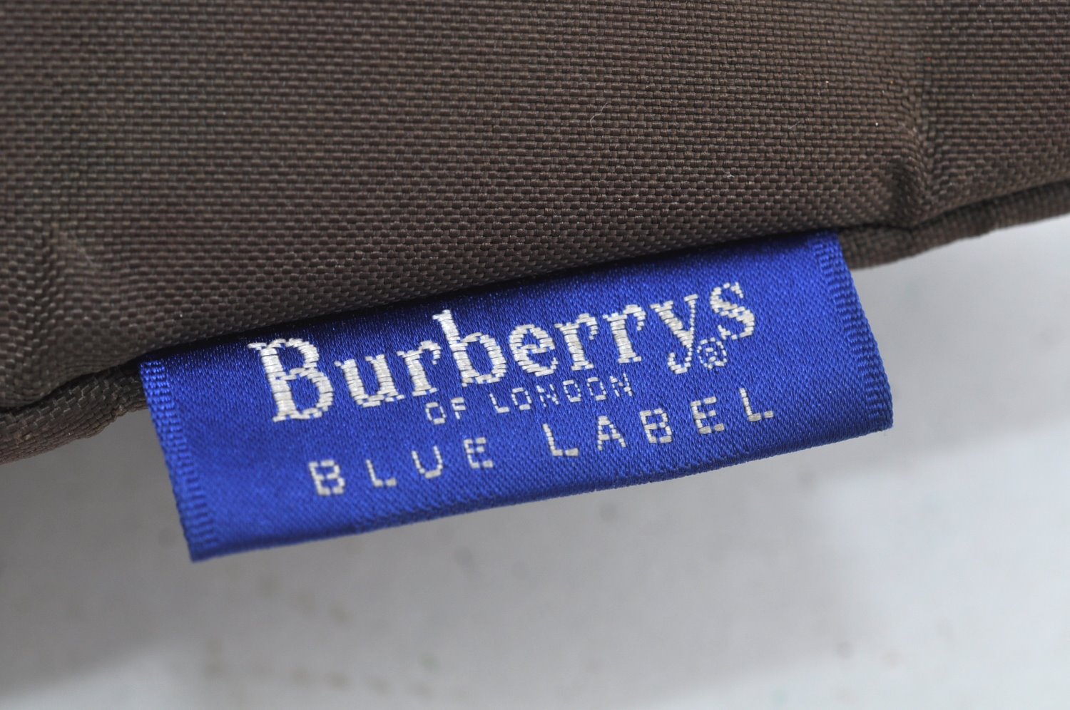 Authentic BURBERRY BLUE LABEL Check Shoulder Tote Bag Nylon Leather Brown L0524