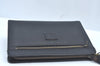 Authentic Burberrys Vintage Leather Clutch Hand Bag Purse Black L0525