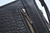 Authentic Burberrys Vintage Leather Clutch Hand Bag Purse Black L0525