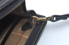 Authentic Burberrys Vintage Leather Clutch Hand Bag Purse Black L0525